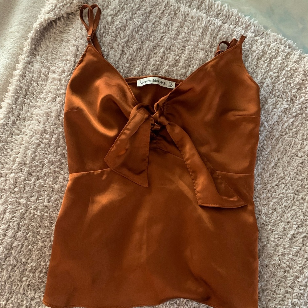 abercrombie satin tied tank top
